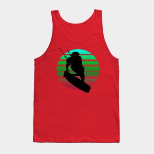 Kitesurfing Female Rider Silhouette Retro Sunset Tank Top